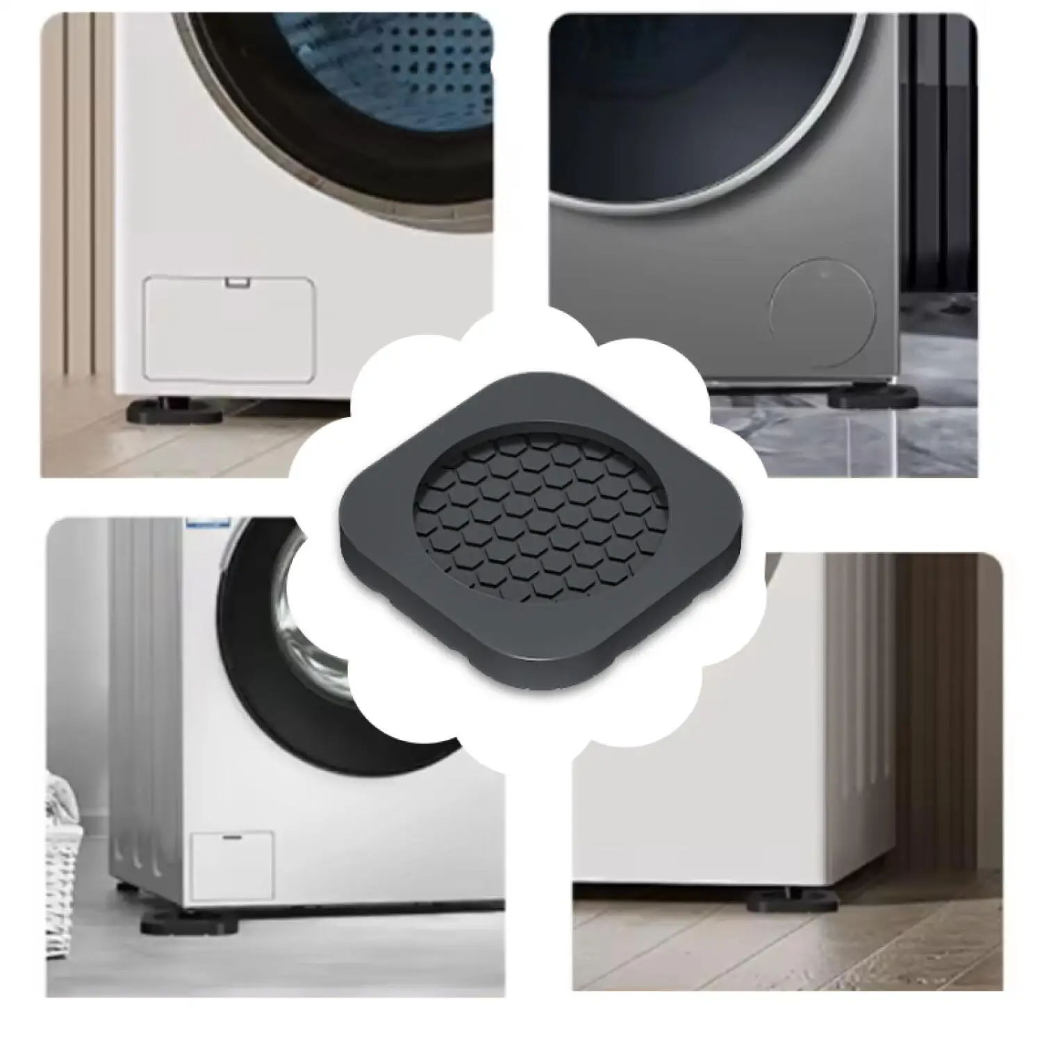 4/8PCS Washing Machine Anti Vibration Pads, Universal Fit for Refrigerator Dryer Furniture, Anti-Slip Rubber Feet