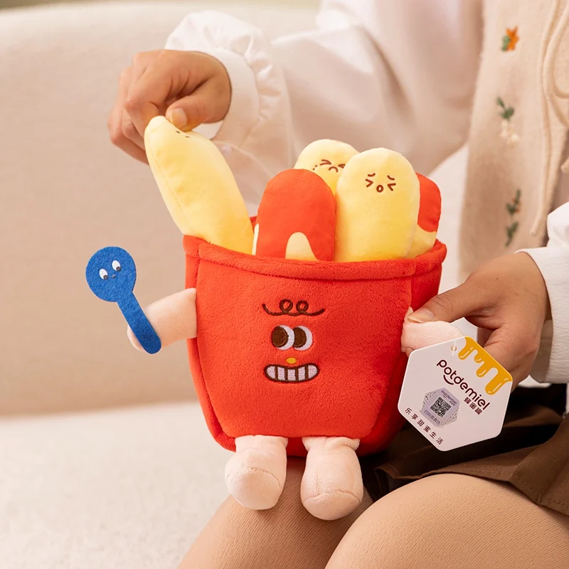 Cartoon French Fries Baguette Instant Noodles Toast Plush Doll Creative Funny Stuffed Chicken Burger Pendat Decor Baby Toys Gift