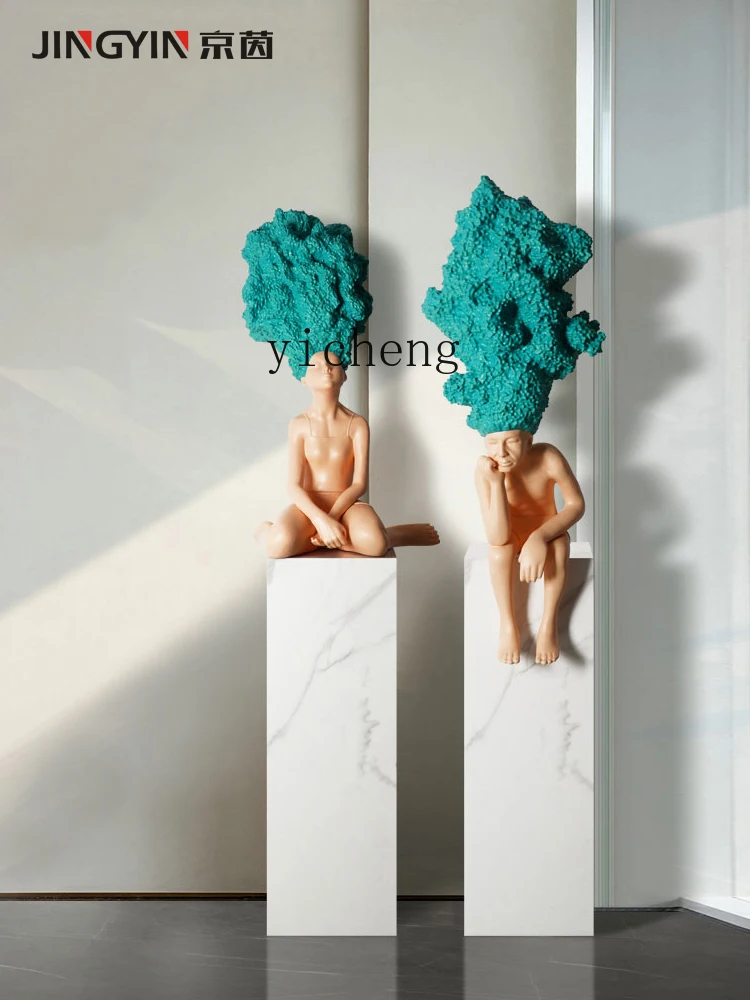 

ZC Sculpture Art Decoration Sales Office Hotel Sitting Abstract Figure Installation Office Floor Ornament