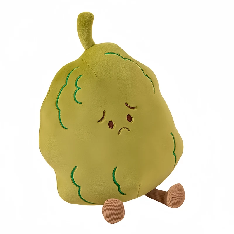 Lifelike Fruit Vegetable Plush Toy Cute Soft Watermelon Hami Melon Balsam Pear Durian Children's Christmas Gift