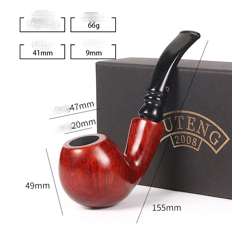 Luxury Caving Briar Wood Tobacco Pipe Classic Bent Type Cigarette Smoke Pipe Cigarette Holder Narguile Pipe For Mens