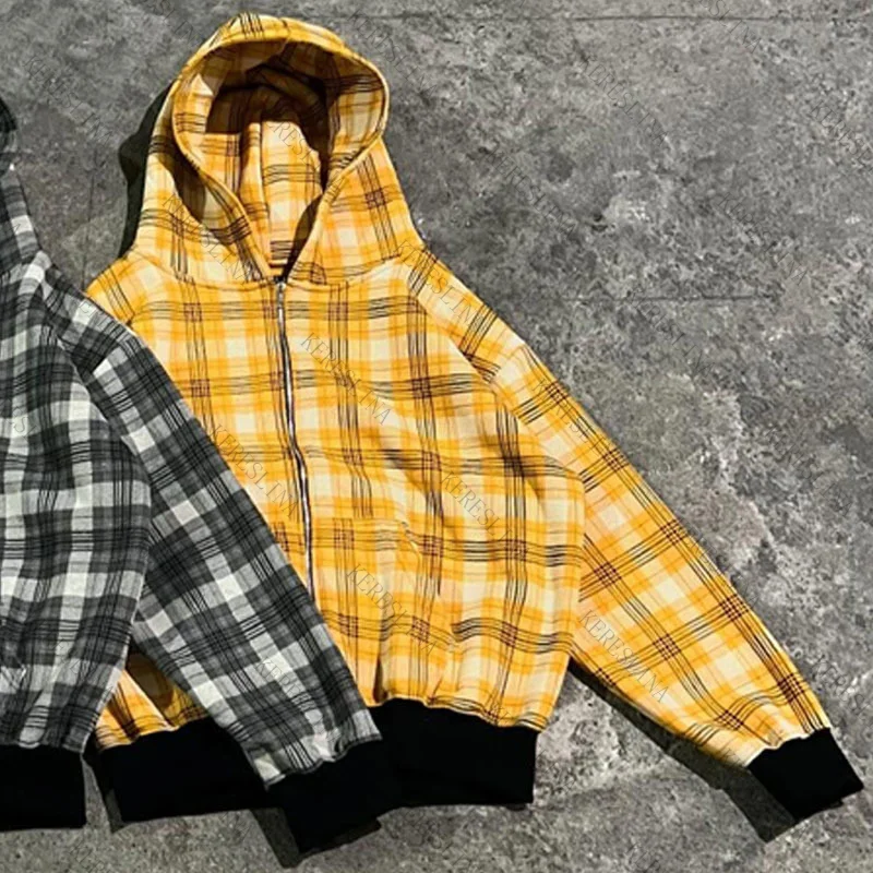 

Женская толстовка с капюшоном в стиле стритвир с клетчатым принтом, осенне-зимняя, в стиле Харадзюку, эстетика 2000-х, хип-хоп, винтаж, повседневная, свободного кроя