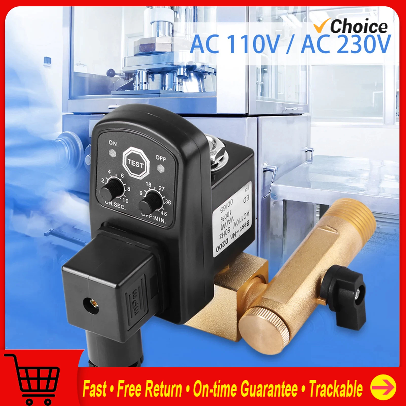 

G1/2 DN15 Автоматический электронный сливной клапан с таймером для управления конденсатом воздушного компрессора Электронный сливной клапан