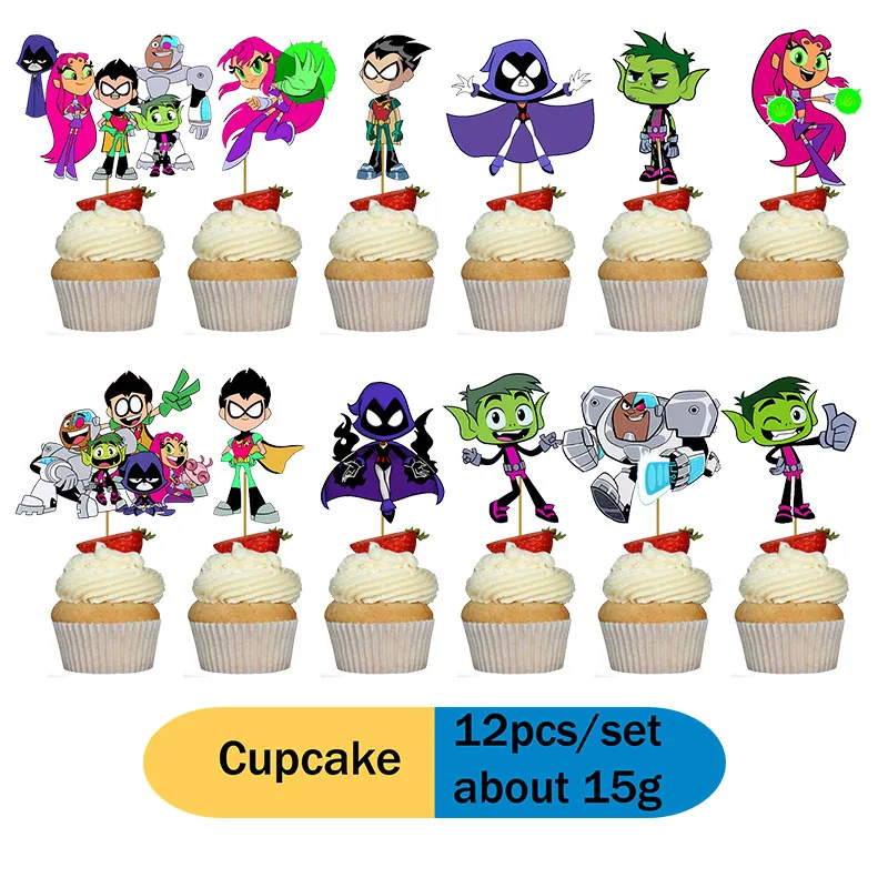 beast kingdom Teen Titans GO birthday party theme Disposable tableware water bottle labels cake decoration boys girls supplies