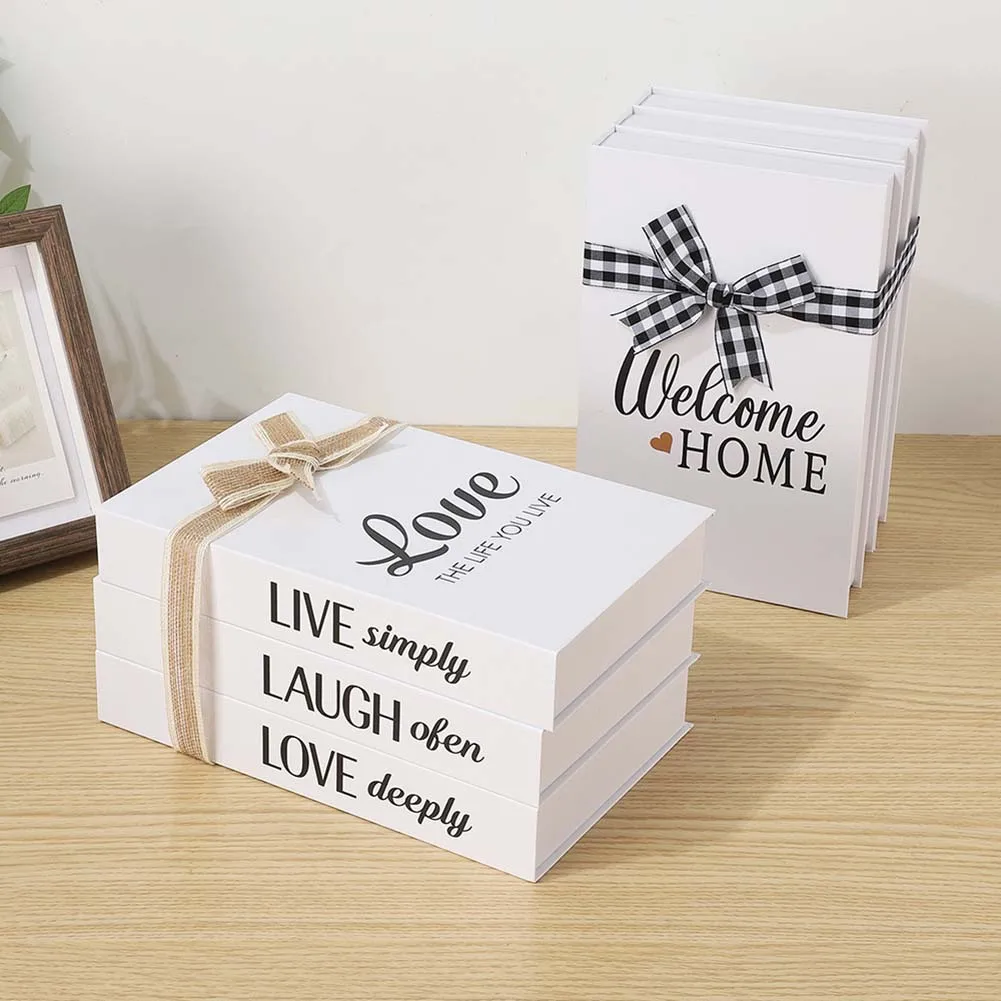 Decorative Book Stacks Folding Simulation Books Farmhouse Style Decor 10.5*6.7*1.65in 26.7*17*4.2cm Bookshelf Decor