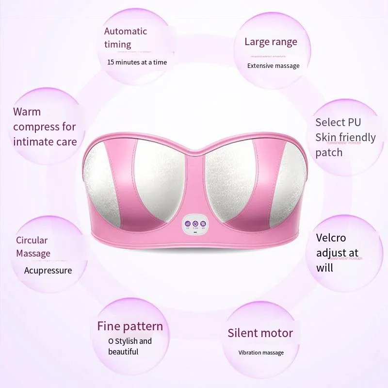 Hot selling breast massager wireless charging vibration hot compress breast augmentation shaping beauty bra