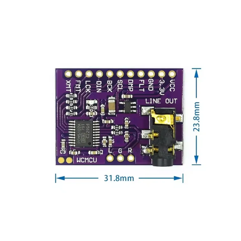Interface I2S PCM5102A DAC Decoder GY-PCM5102 I2S Player Module For Raspberry Pi pHAT Format Board Digital PCM5102 Audio Board