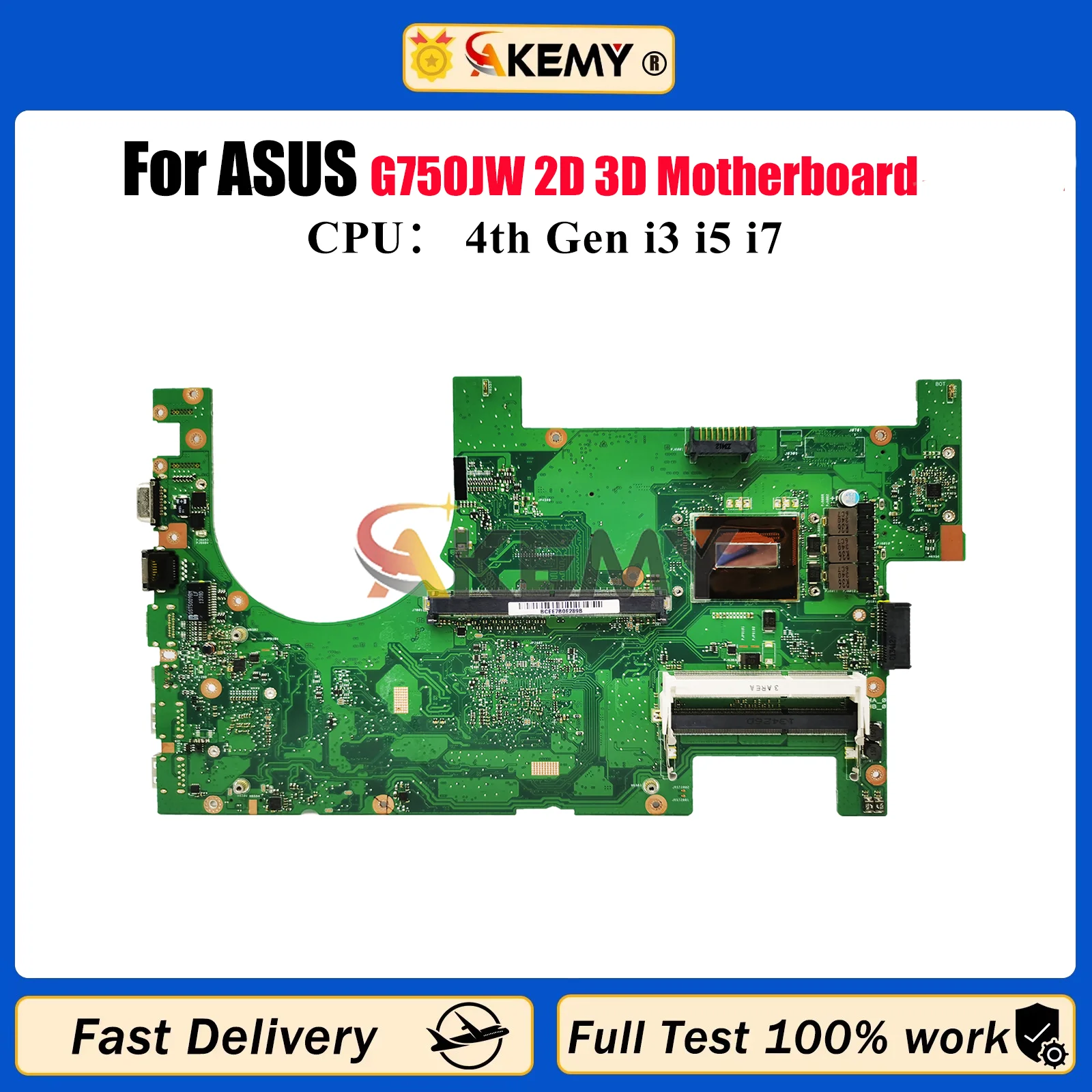 

G750JW Laptop Motherboard For ASUS ROG G750J G750JX G750JW G750JZ G750JH G750JY G750JM Mainboard With i3 i5 i7 CPU tests OK stk