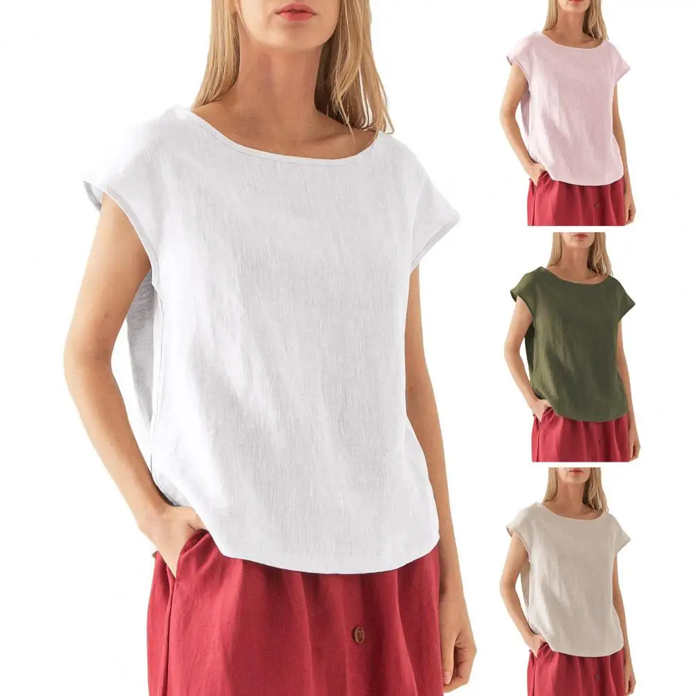 

Женские топы с драпировкой, короткими рукавами и круглым вырезом, мягкие, свободного кроя, повседневные, летние, весенние блузки, универсальный стиль, для ежедневной носки