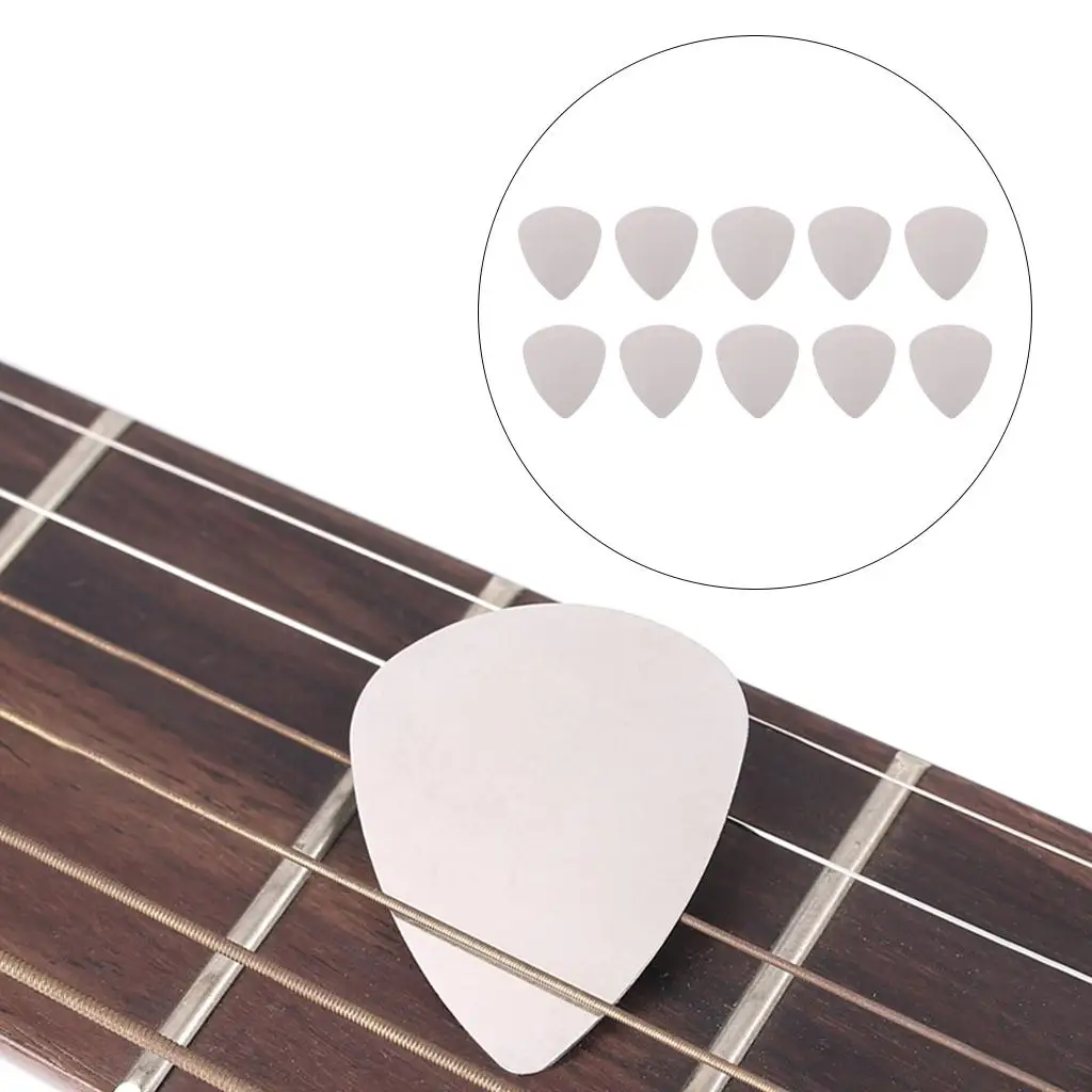 10x 0.3mm Guitar Picks Stainless Steel Multipack Accessory Kit for Ukulele