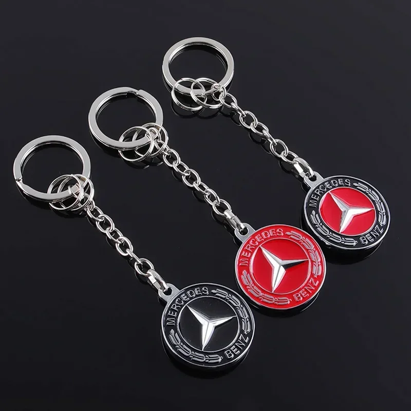 1pcs Metal Car Keychain Key Ring Key Holder Key Accessories for Mercedes Benz W210 W211 W124 W176 W203 W204 W212 CLA CLK GLA GLC