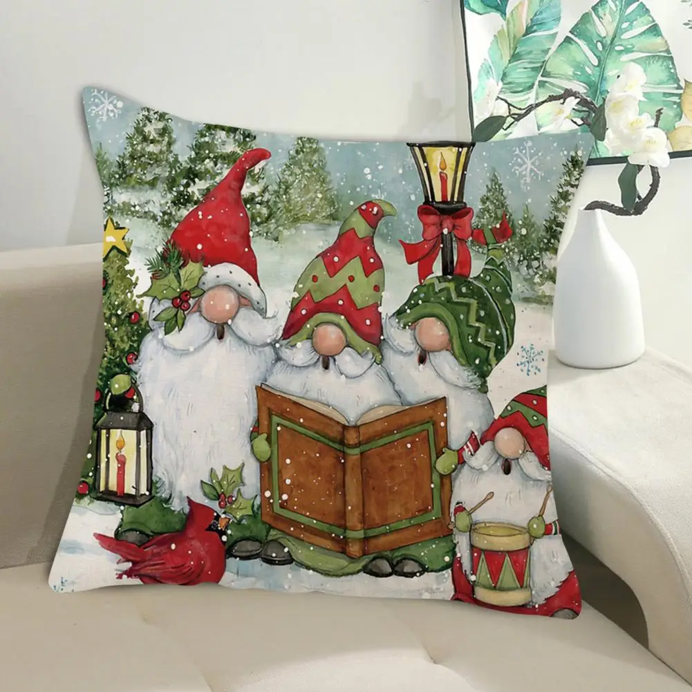 

Pillow Cover Washable Flax Living Room Sofa Couch Throw Pillow Case Christmas Decor