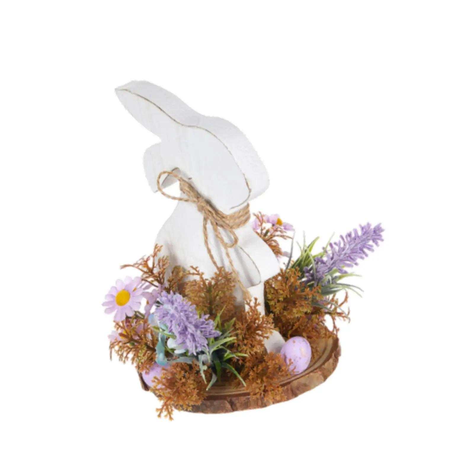 Reusable Easter Bunny Wooden Sign Tabletop Figure Rabbit Home Decoration Animal Sculpture for Easter Holiday