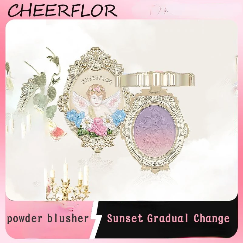 Cheerflor-Blush de maquillage Kawaii, fond de teint nickel é violet, beauté du visage, 6000 documents cosmétiques en relief, instituts de révélation des anges