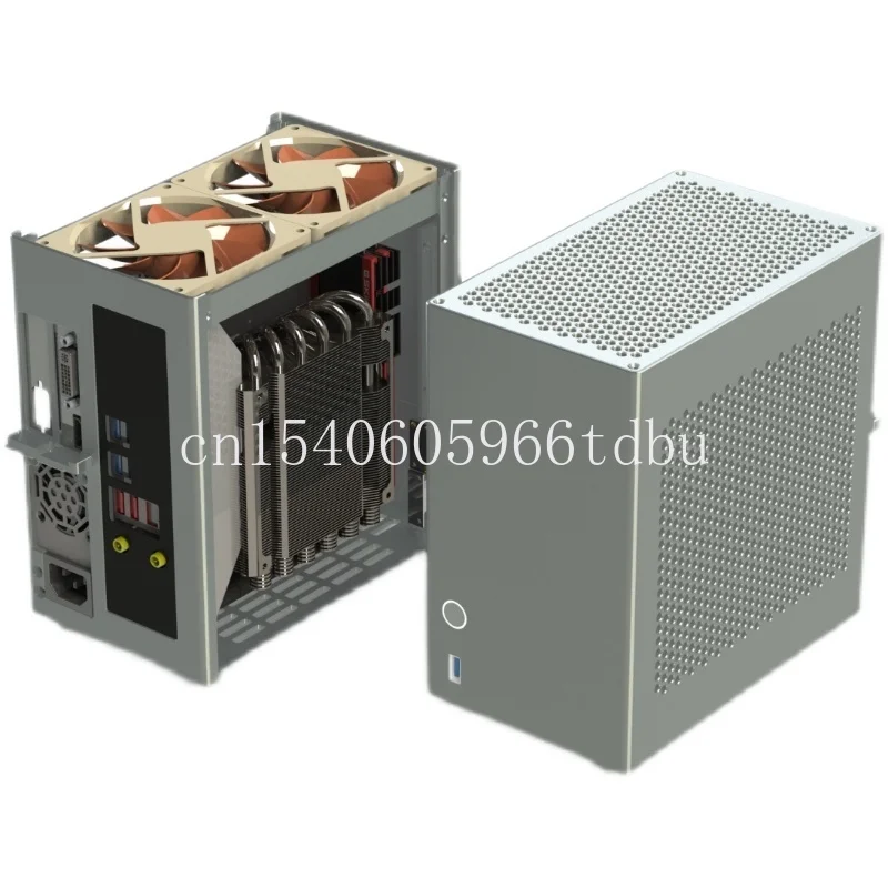 ZS-A4DC/ITX half height knife card chassis version V3  4.3L volume all aluminum 1U