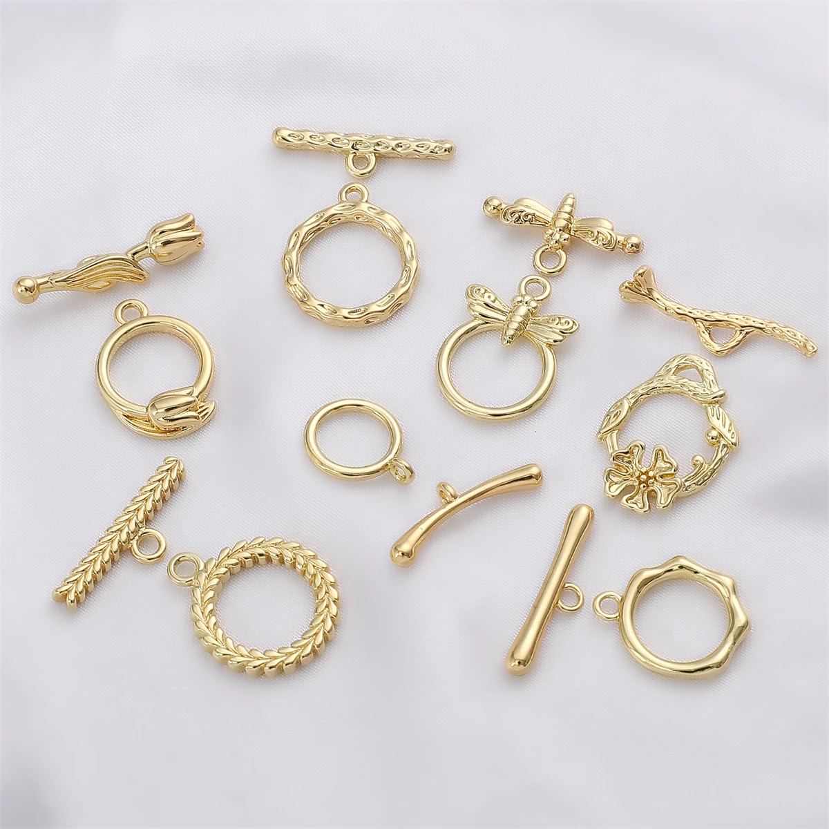 A Set Of 14K Gold-plated Brass Personalized Metal Clasps For Bracelet Necklace Making Jewelry Clasps DIY Founding