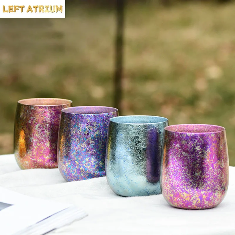 60/120/240ML Pure Titanium Egg Cup,Double Layer Thicked,Heat Insulation,Antibacterial Preservation,Ice Flower,Outdoor Beer Mug