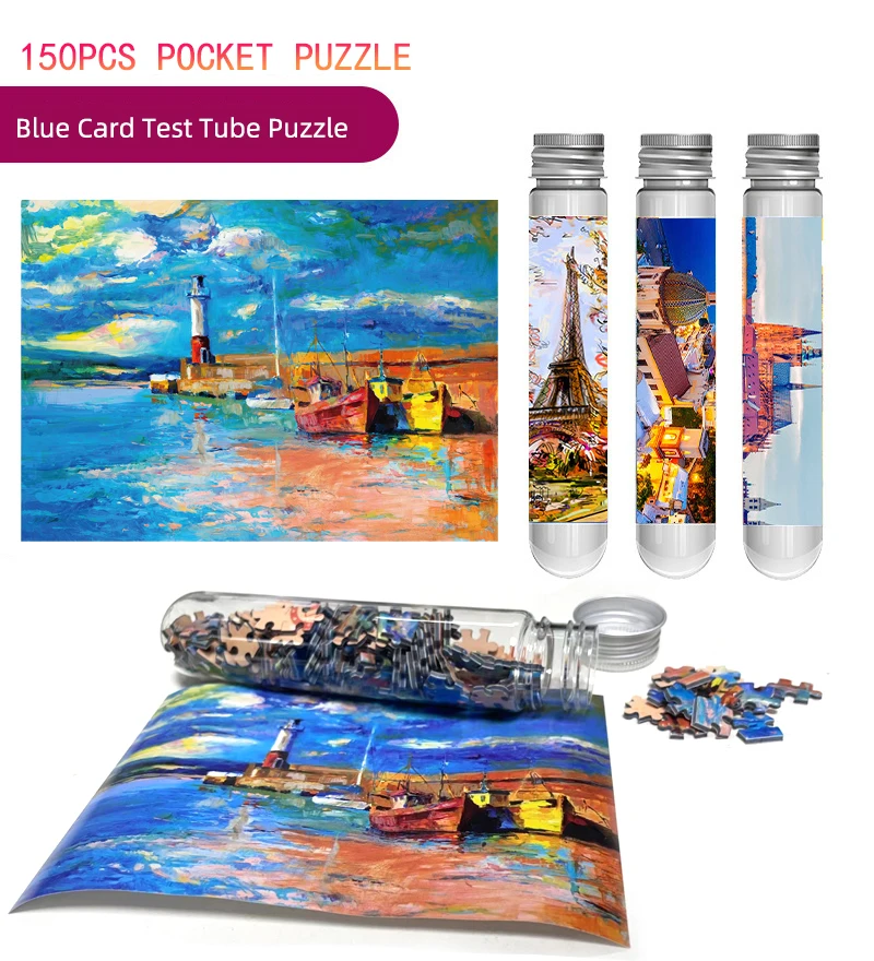 150PCS Mini Provetta Puzzle Beacon Decompressione Giocattolo Landamark Puzzle Fridget Puzzle Gioco Decorazione della famiglia
