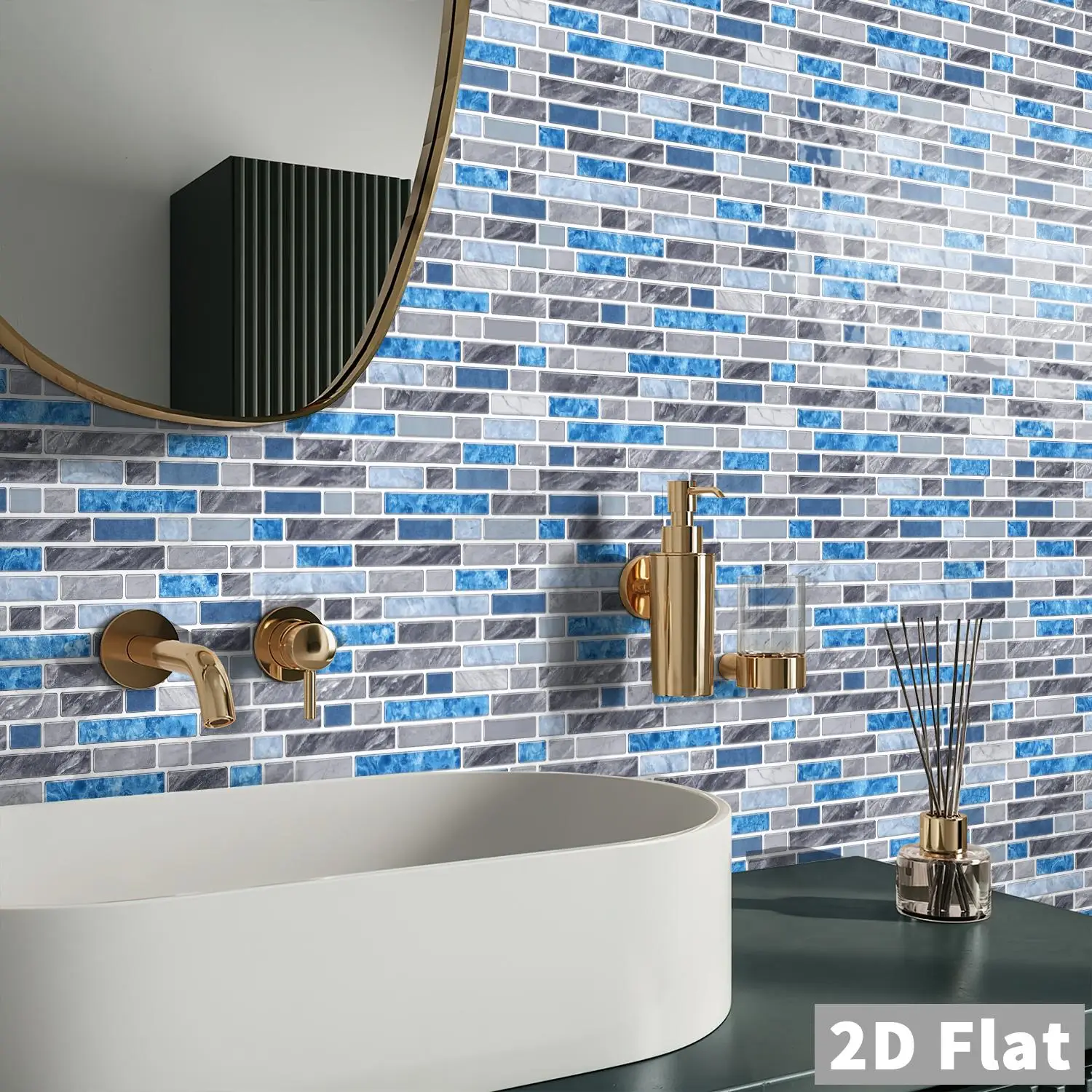 Peel and Stick Tile Stickers 12x12 Inch Self‑Adhesive Wall Backsplash Stickers Waterproof for Kitchen Bathroom Home Decor