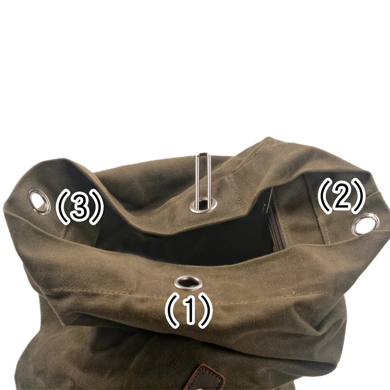 Waterproof waxed Canvas Backpack large capacity bucket bag cylinder bag mountaineering backpack military bag