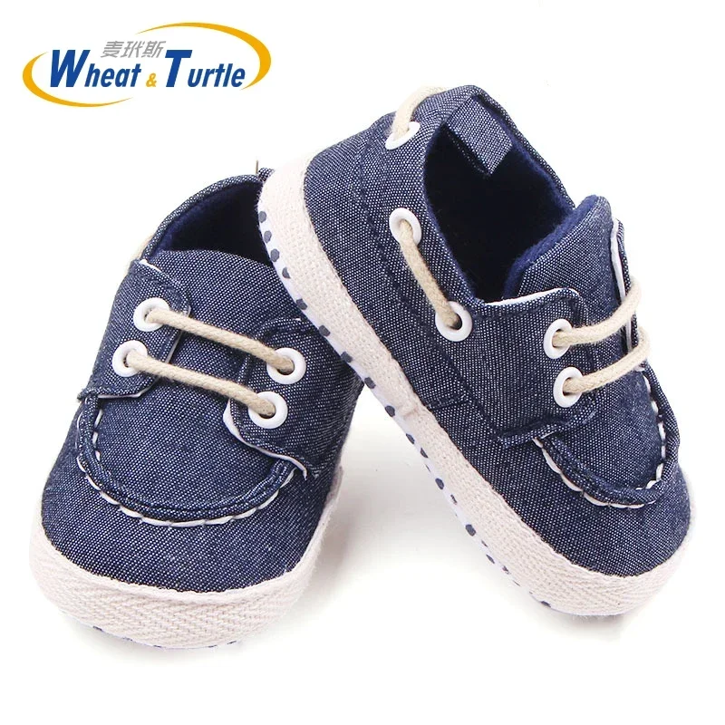 Infants Baby Boys Girls Soft Soled Crib Shoes Laces Up Canvas Sneaker First Walkers Toddler Moccasins Newborn