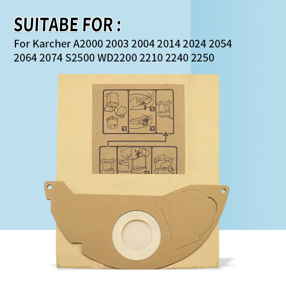 Paper Bags Dust HEPA Filters for Karcher Vacuum Cleaners WD2250 WD3.200 MV2 MV3 WD3 A1000 A2204 A2251 K2301 WD3.600 A2064 A2101