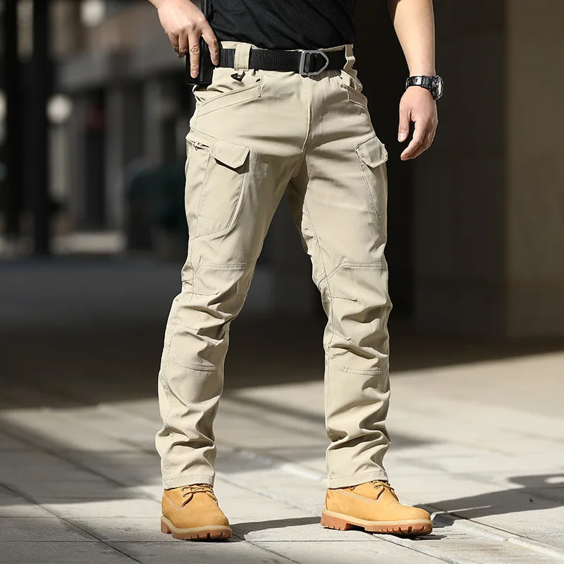 

Hiking Pants For Man 2024 New Autumn Winter Tactical Stretch Fabric Urban Multi-Pocket Cargo Combat Runway High