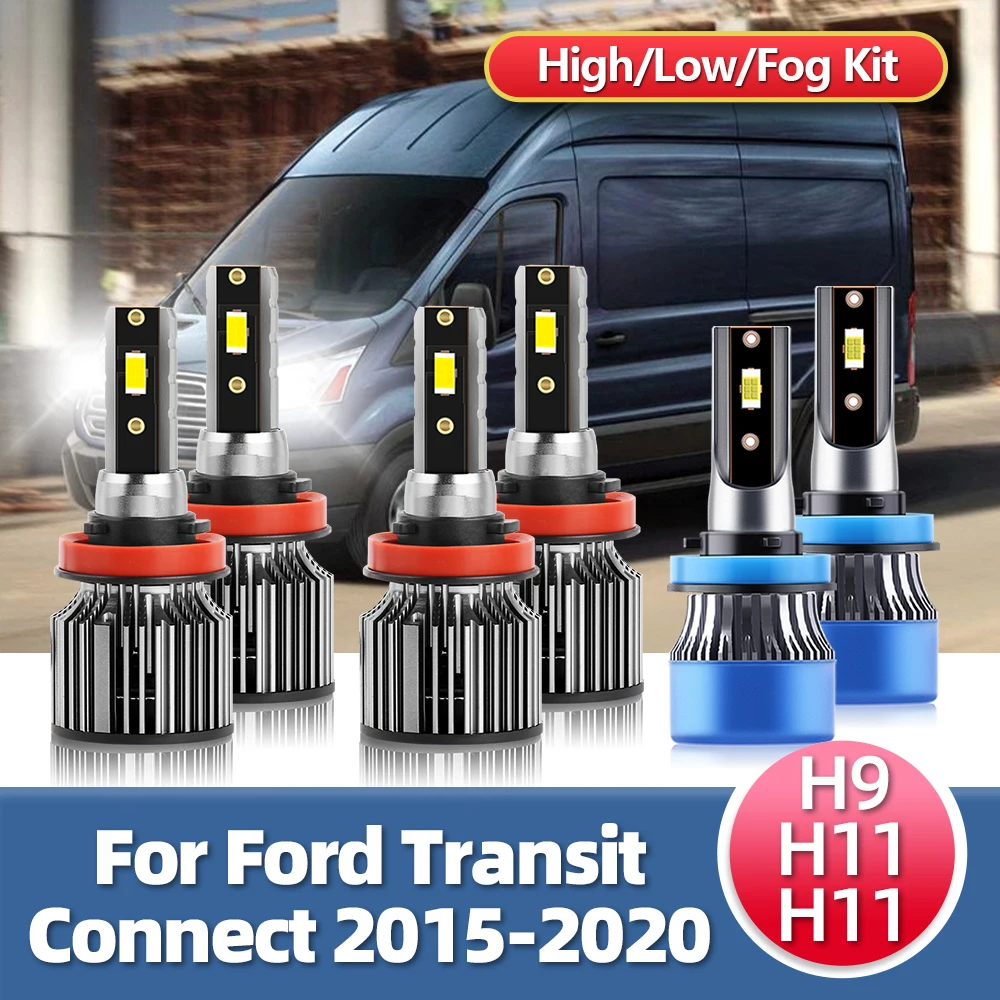 

CSP LED Headlights Fog Lamp Bulbs Combo Kit Brightful For Ford Transit Connect 2014 2015 2016 2017 2018 2019 2020 Headlamps