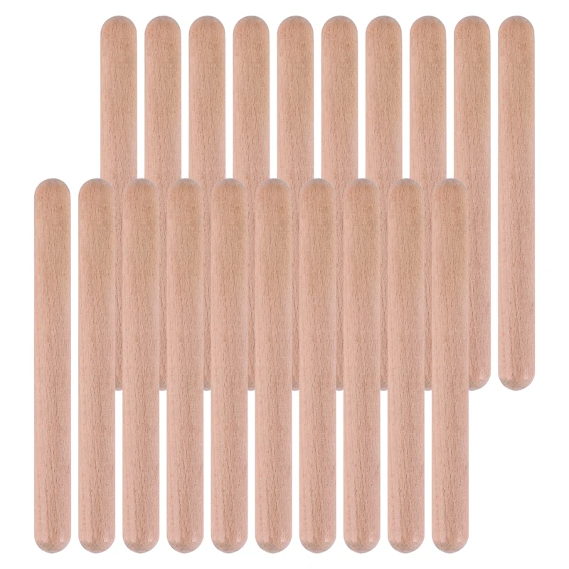 20Pieces 8 Inch Kids Rhythm Sticks Music Lummi Sticks Classical Wood Claves Musical Percussion Instrument Musical Sticks Promoti