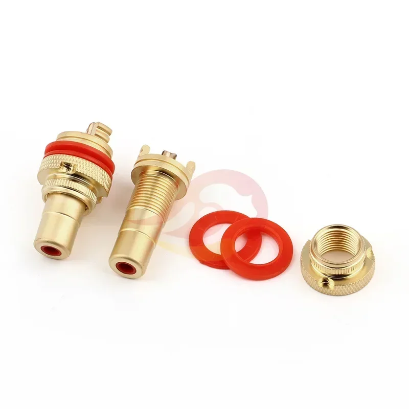 Plug Connector RCA Audio Connector Female Socket Chassis For CMC Connectors Rhodium Plated Copper Jack Copper Plug