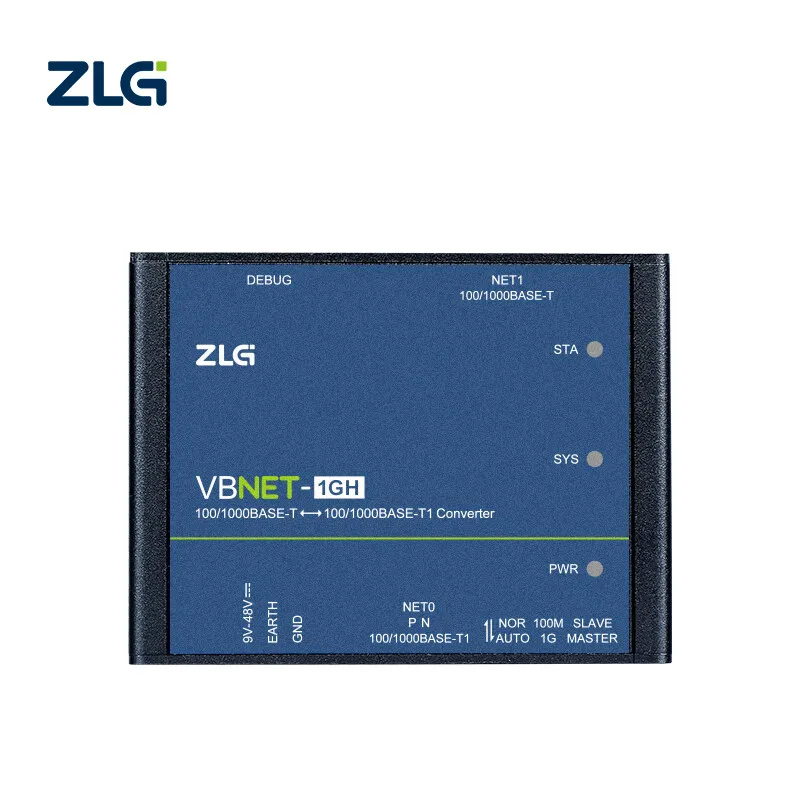 

Автомобильный Ethernet-конвертер ZLG VBNET-1GH 100/1000BASE-T1 в 100/1000BASE-TX с интерфейсом Rosenberger