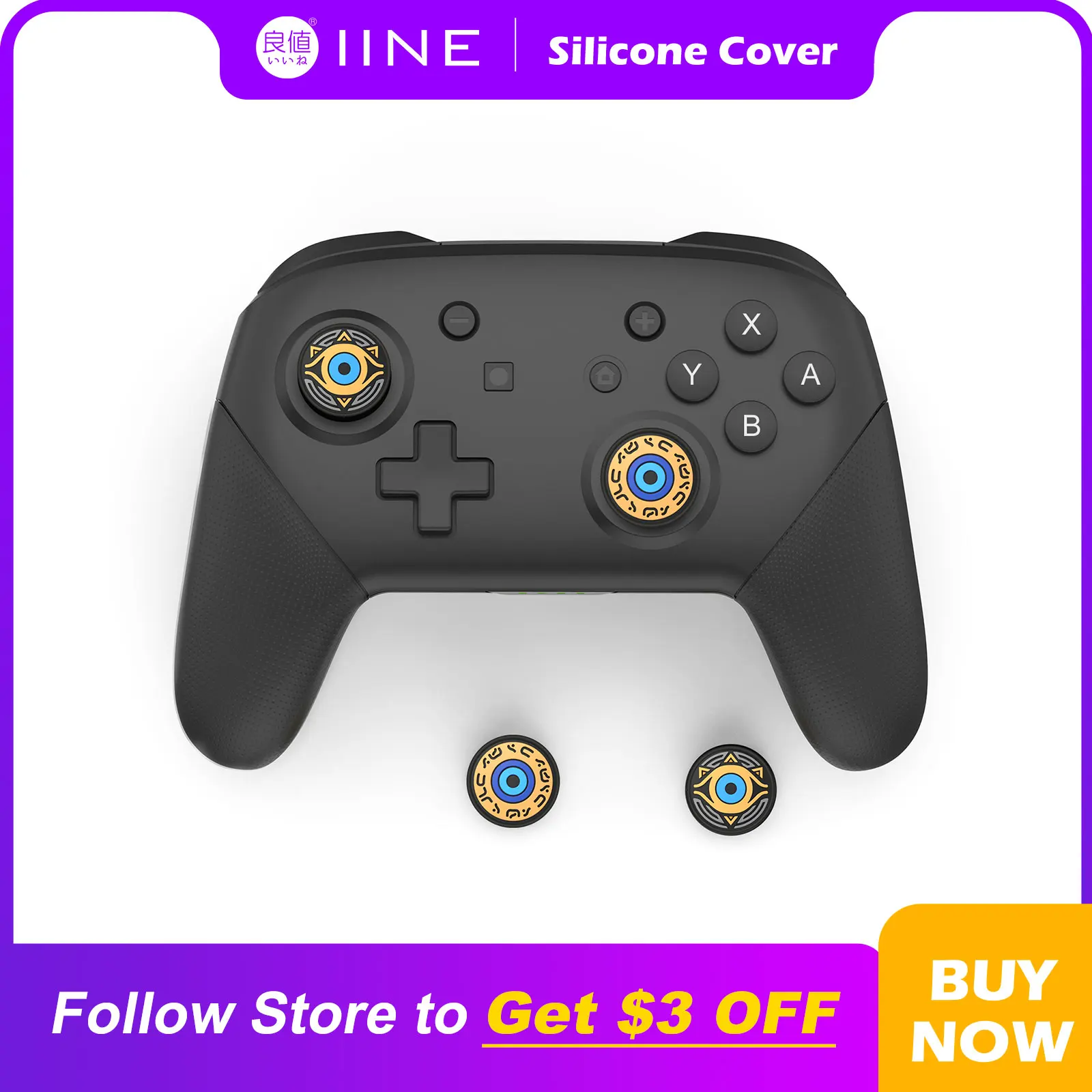 IINE Silicone Non-Slip Thumb Grip Caps Joysitck Caps Cover Compatible Nintendo Switch Joypad Pro Controller