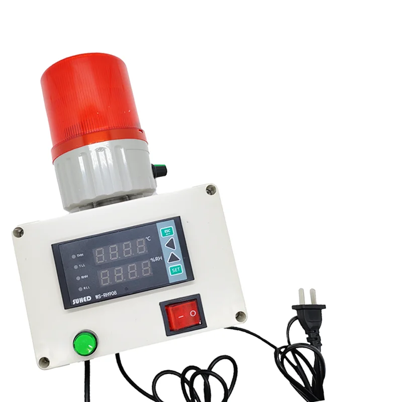 RS485 Easy To Install Air Temperature Humidity Controller Sensor With The Sound Light Alarm And Digital Display For Greenhouse