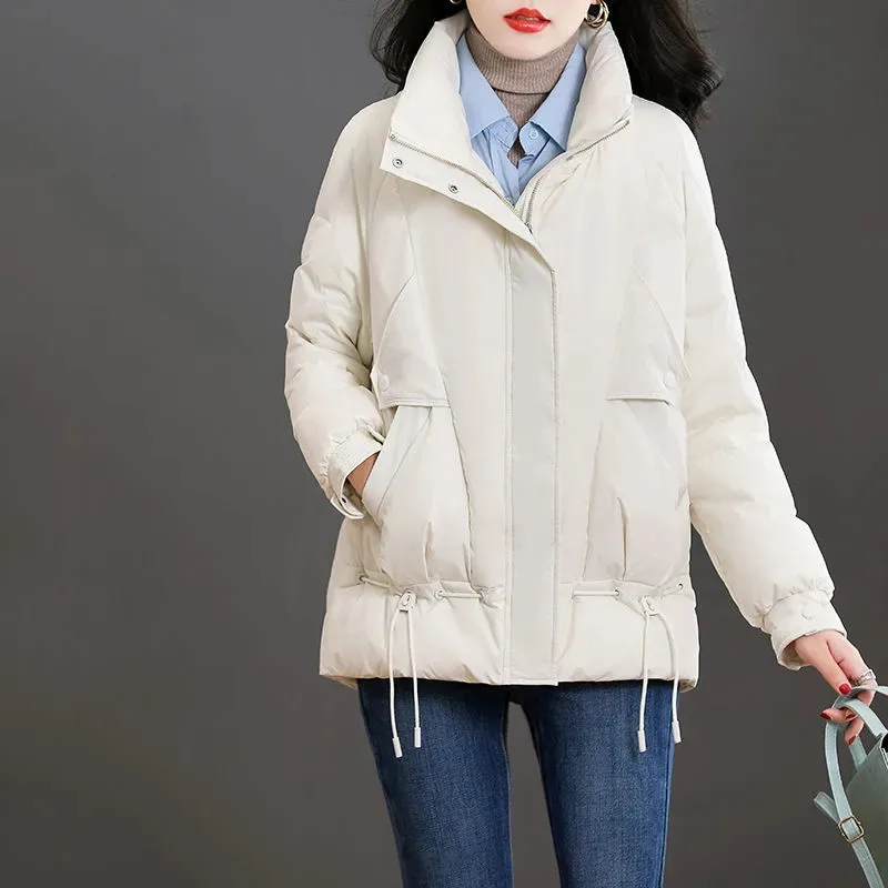 Pardessus rembourré en coton pour femme, parka en duvet rouge, veste épaissie, garde au chaud, haut de manteau pour femme, nouvelle mode, hiver 2023