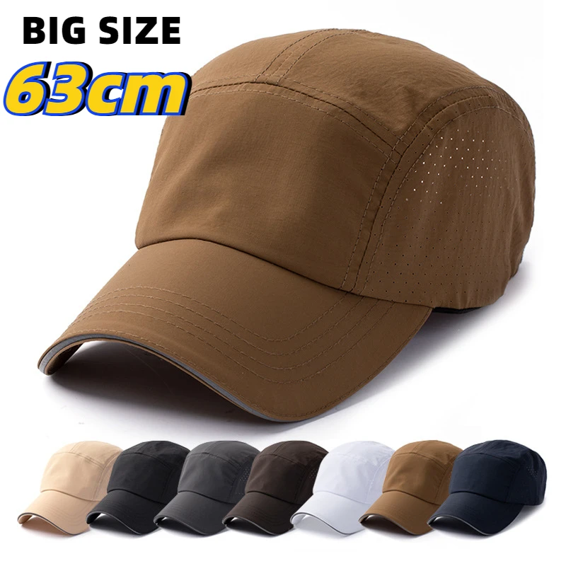 Summer Breathable Quick-drying Big Size 63cm Baseball Caps Men's Women's Outdoor Running Cap Mountaineering Sunshade Sun Hat