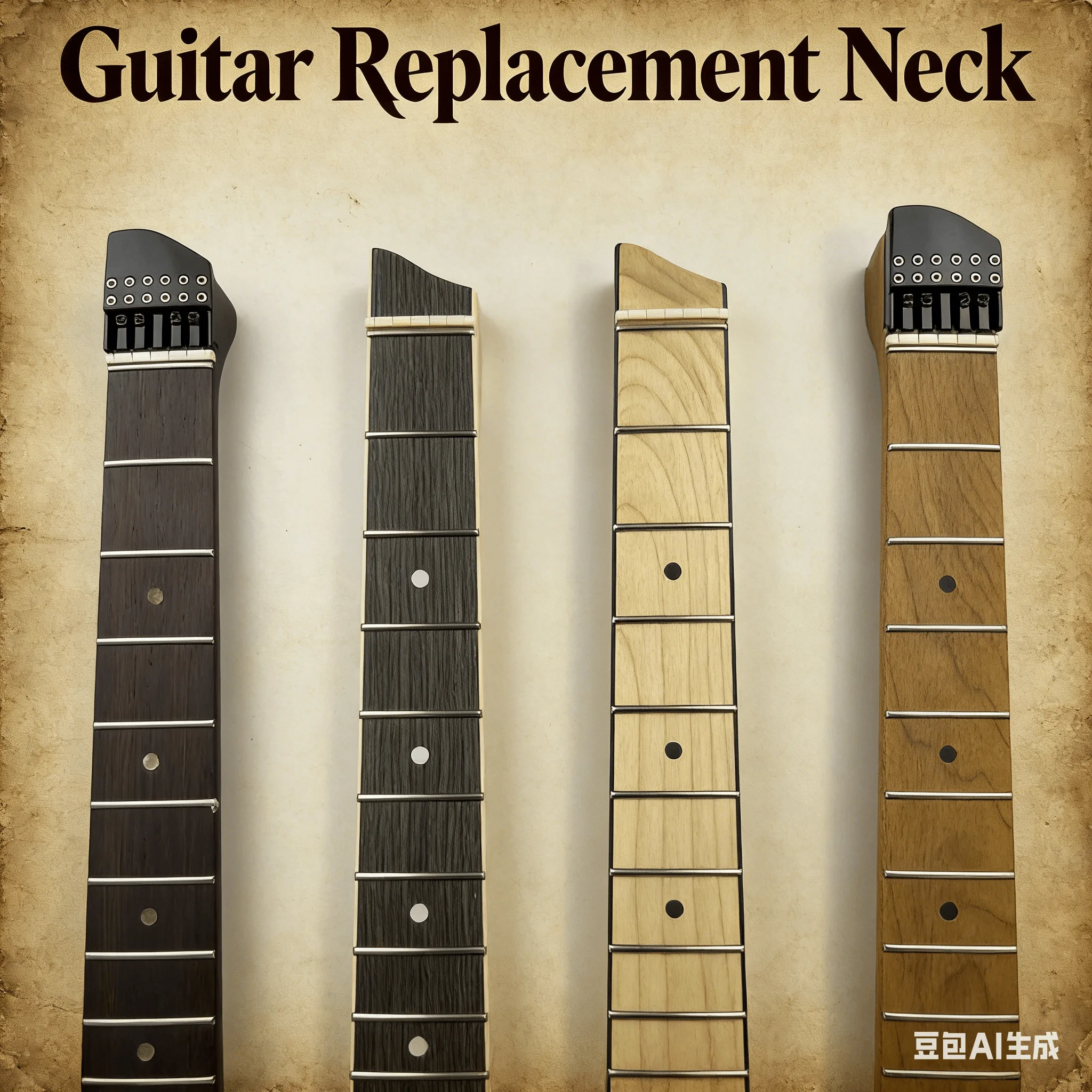 Electric Guitar Replacement Neck Headless Neck Roasted Maple And Regular Maple Options for Custom Guitar Building