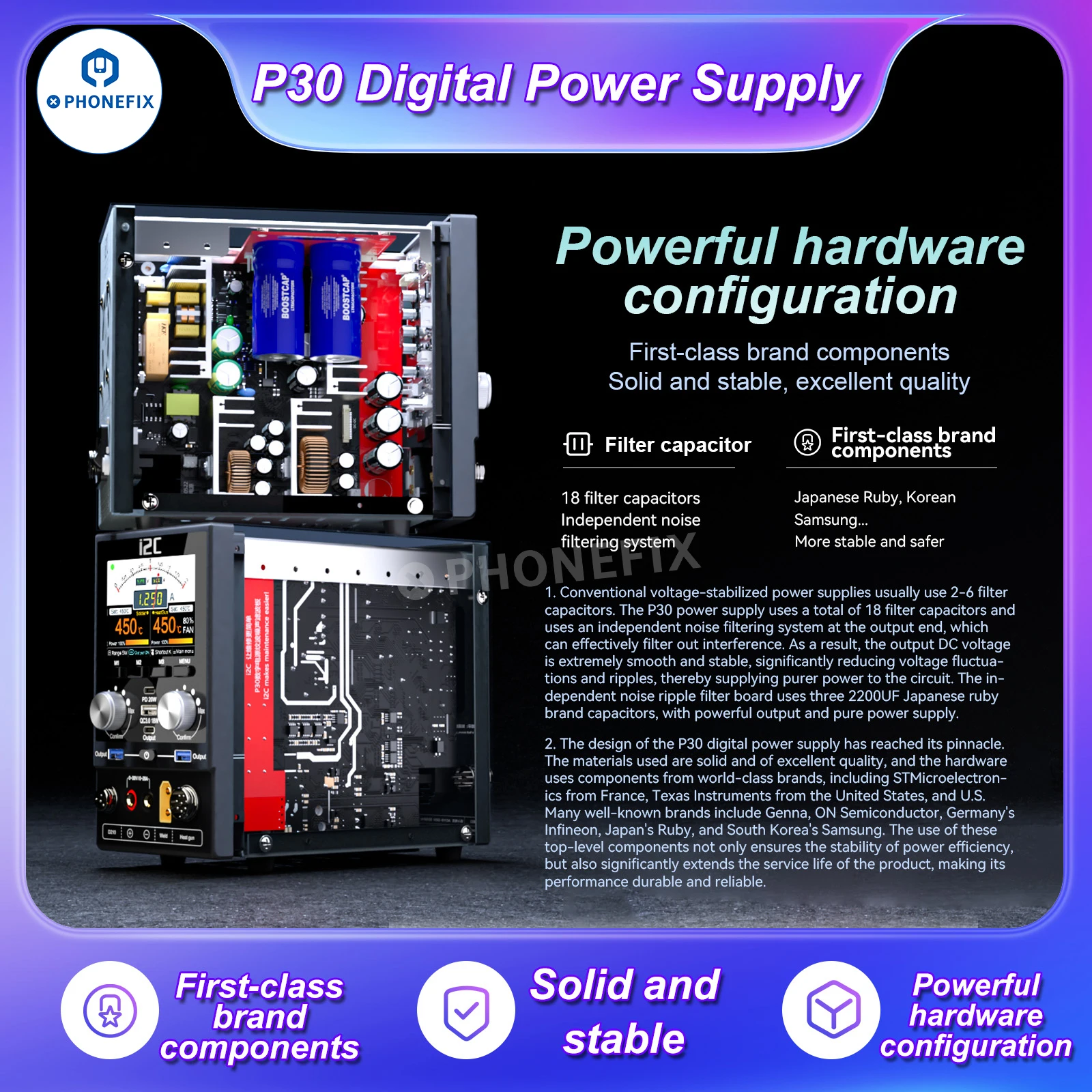 Imagem -05 - Multi-function Power Supply Estação de Solda Hot Air Gun Spot Welder Pré-aquecedor de Tela Telefone Plataforma Reparação Integrada I2c P30