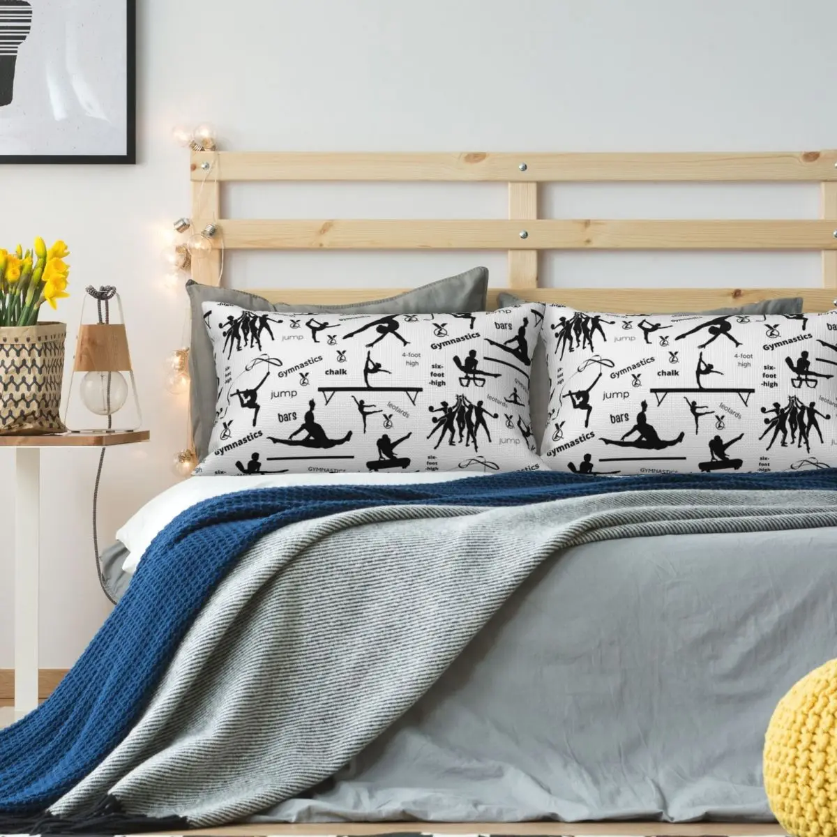 Gymnastics Print Rectangle Linen Pillowcase Cushion Cover Polyester Decorative Bed Home Comfort Throw Pillow