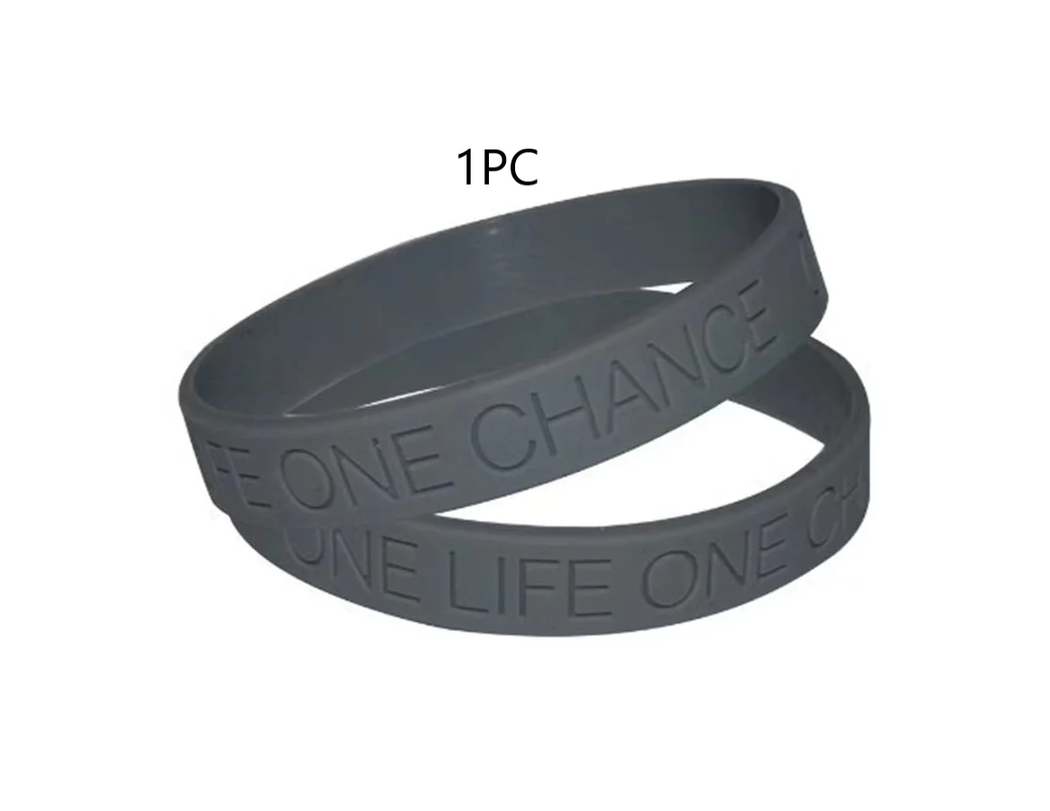 1pc one life one chance silicone bracelet rubber wristband