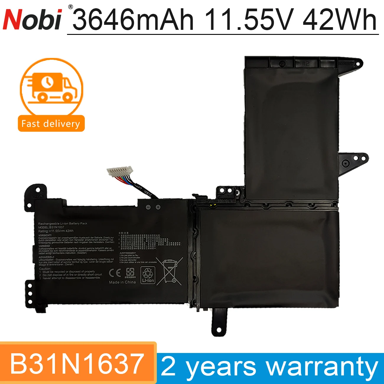 

Nobi B31N1637 C31N1637 Battery For ASUS X510 X510UA X510UF X510UQ VivoBook S15 S510UA S510UQ S510UN S510UR F510UA F510UQ