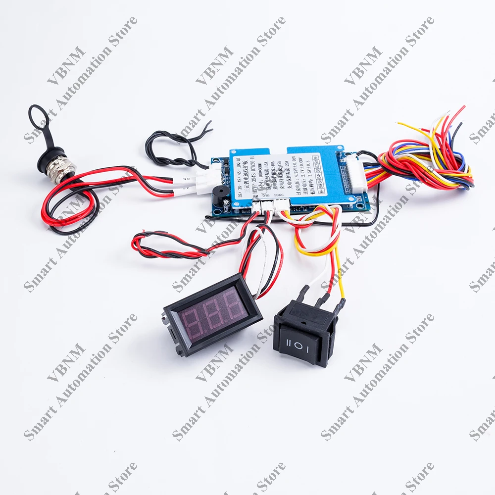 BMS 7S 25.9V 15A, Balance, NTC Temperature, ON OFF Switch, Build-in Buzzer, Voltmeter, Low Voltage Alarm For 3.7V Li-ion Battery