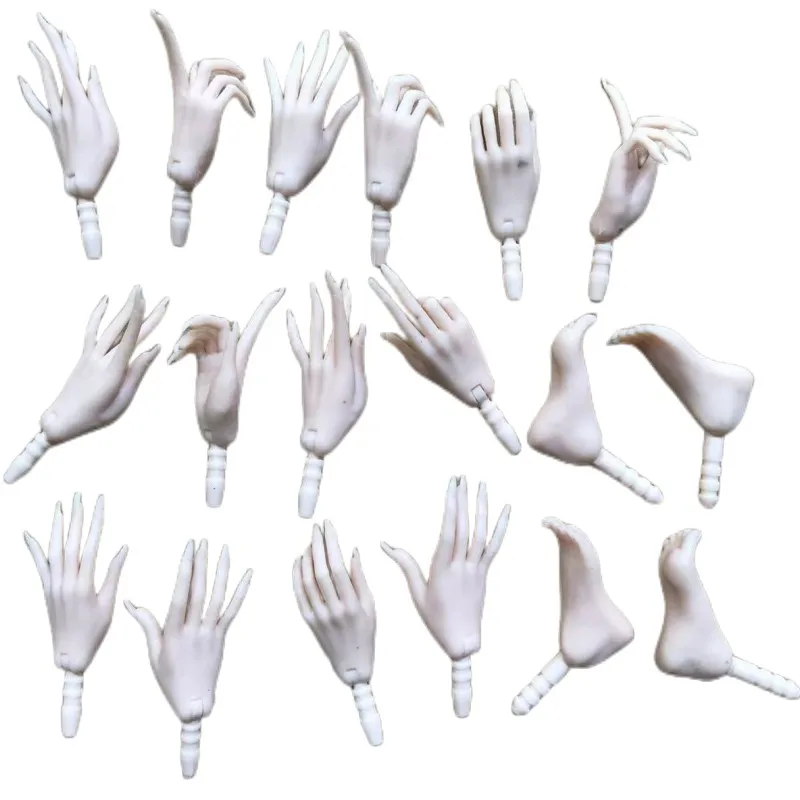 MENGF Long Nail Hands Color Between Pink White And Super White Many Gesture Quality Doll Accessories DIY 1/6 Doll Hands Decors