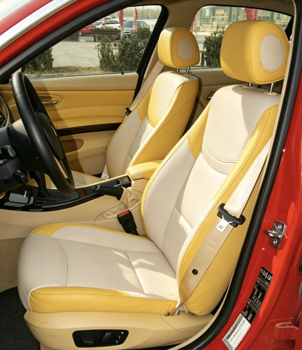Für BMW E90 2005~2012 Maßgefertigte Autositzbezüge Luxuriöses Nappaleder 100% Passgenau Innenausstattung 360 ° Vollständige Abdeckung – Detail 2