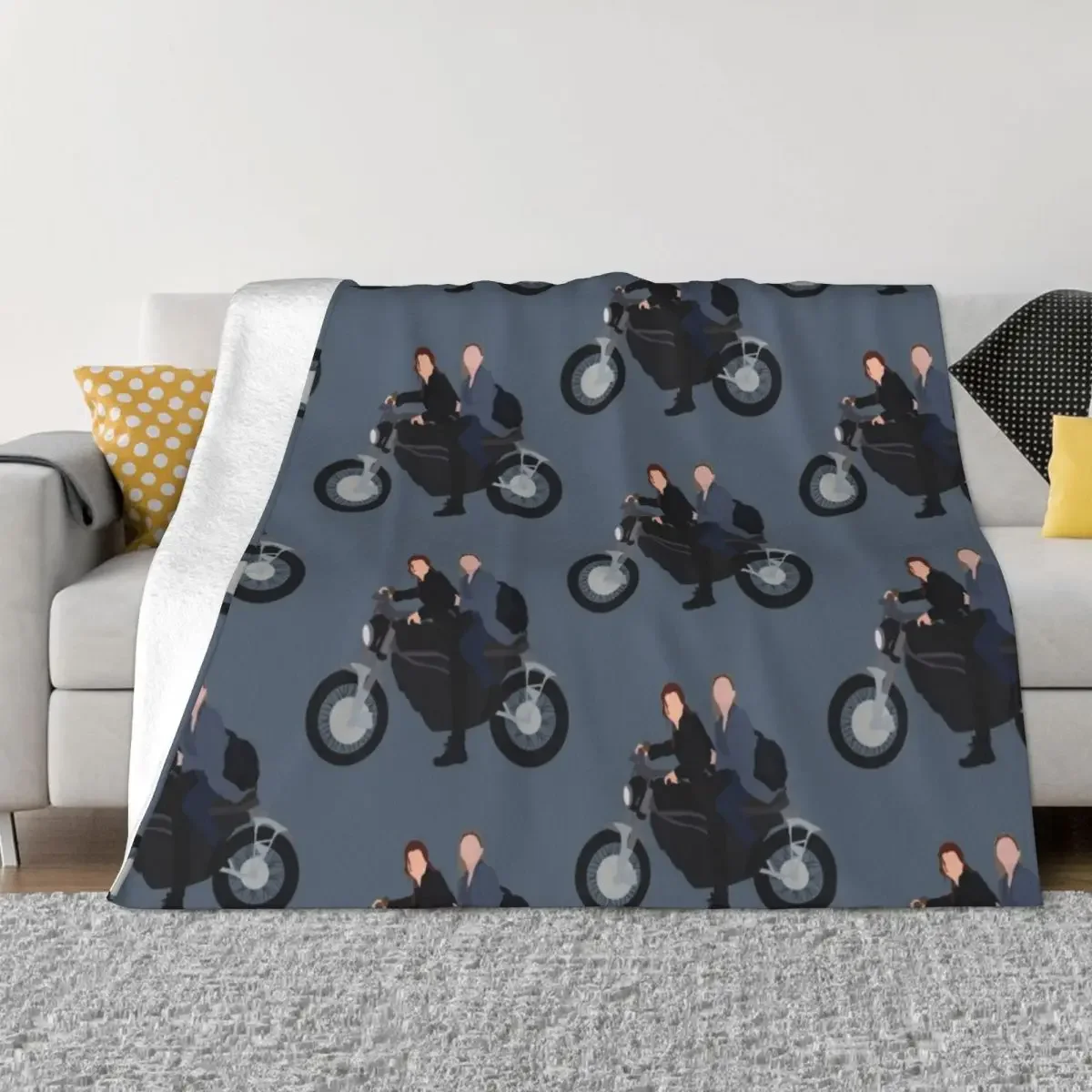 

Motorcycle N & Y Throw Blanket Nap Luxury Plaid on the sofa for winter Blankets