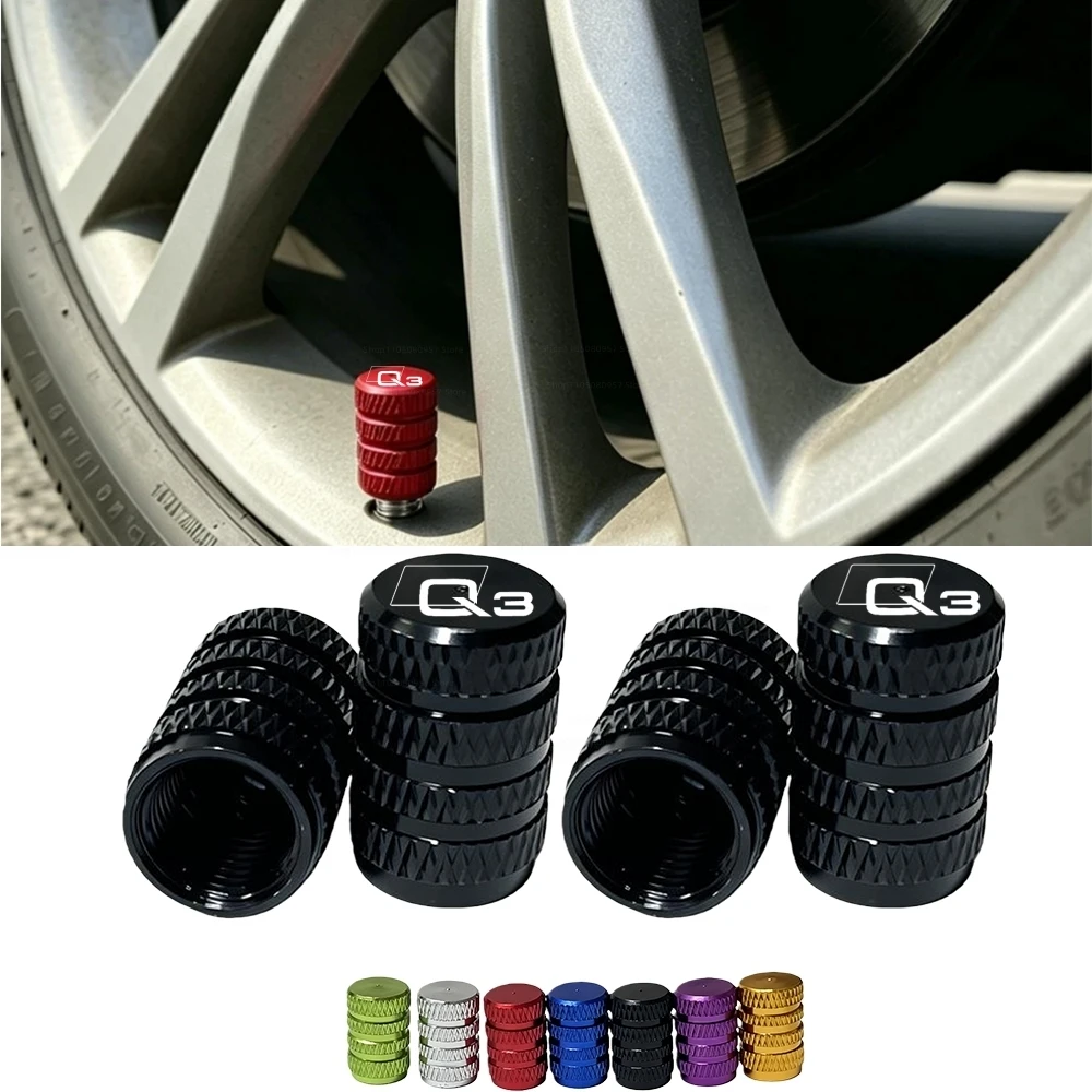 For For Audi Q3 F3B 8UG 8UB 2013-2027 Car Wheel Tire Valve Caps Tyre Stem Covers Airdust Waterproof Accessories