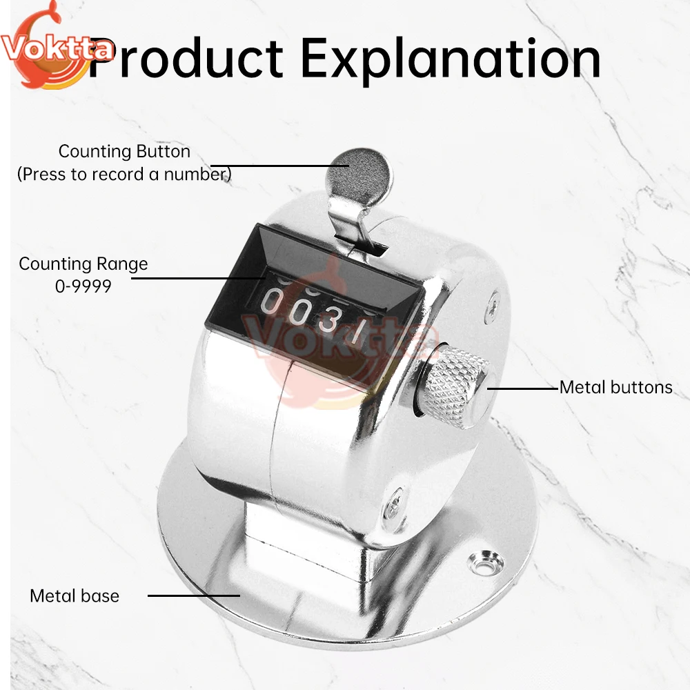 Mini Metal Handheld Tally Counter 4 Digit Number Count Clicker Manual Mechanical Counter Golf Clicker Training Counter