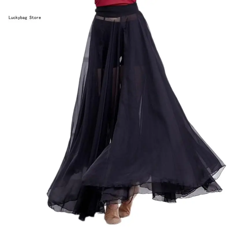 Full Length Skirt for Dance Performances and Practice Swing Long Skirts