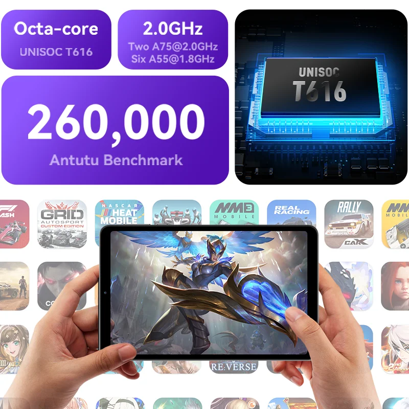 HEADWOLF FPad3 8.4 inch Android 14 tablet Widevine L1 4GB+4GB Ram 128GB ROM Unisoc T616 Octa-core Tablet PC Battery 5500 mAh