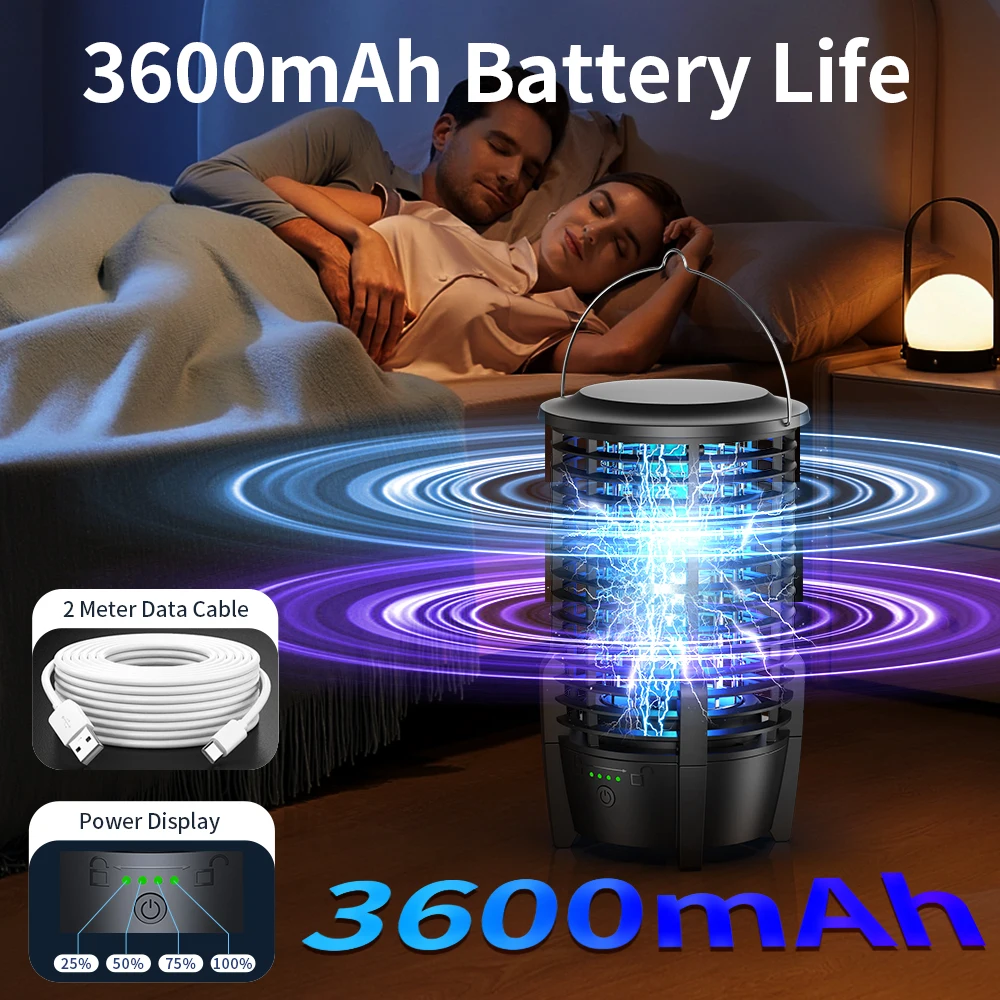 Outdoor Portable Waterproof Bug Zapper - Mosquito Repellent Lamp for Bedroom Home & Pest Control