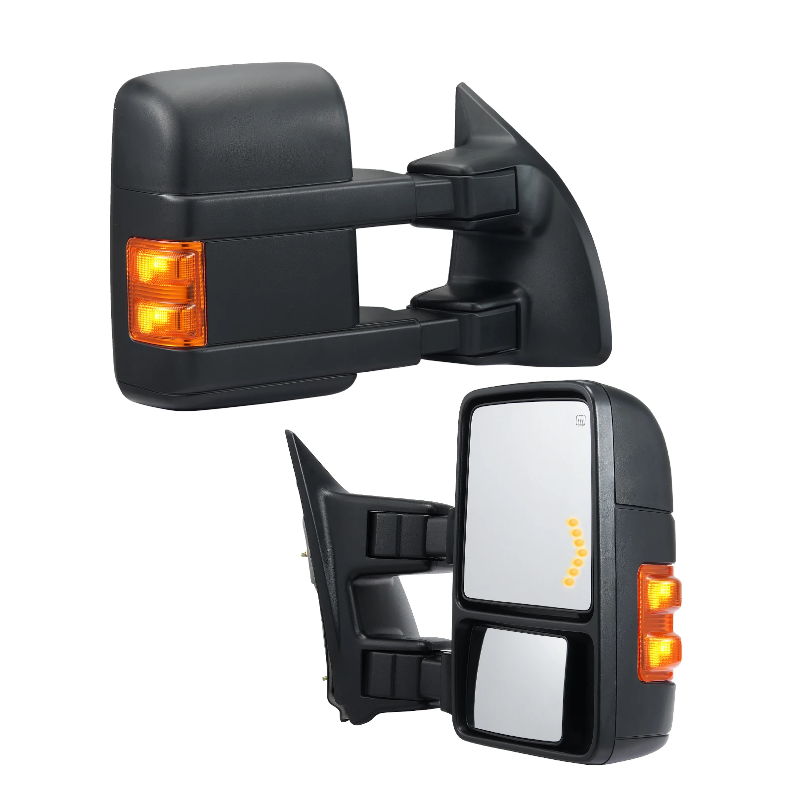 VEVOR Towing Mirrors for 1999-2007 Ford F250 F350 F450 F550 Manual Controlling Telescoping Folding Heating Defrost Black